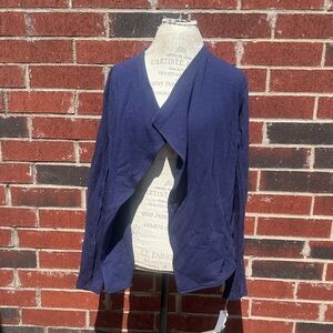 Caslon Navy Open-Front Draped Cardigan  HG